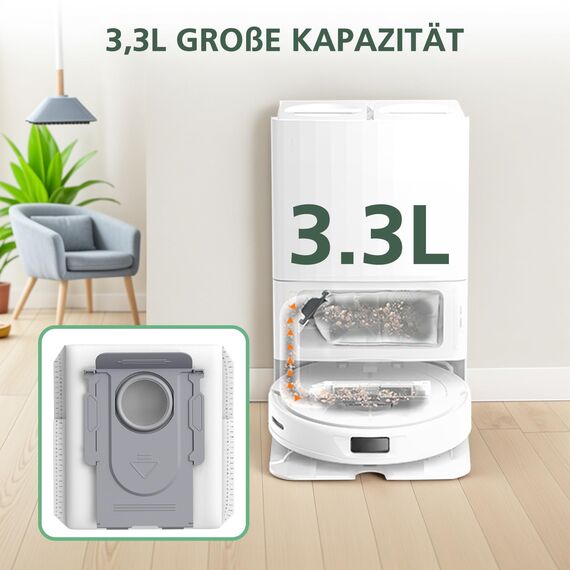 10 Stück Q Revo Staubbeutel, kompatibel mit Roborock Q Revo/QRevo Curv/Curv S5V/Curv s5x/QV 35A/QV 35S/Q Revo Pro/S8 MaxV Ultra, 4-lagiger Premium-Filterbeutel mit 3,3 l großen Ersatzbeuteln