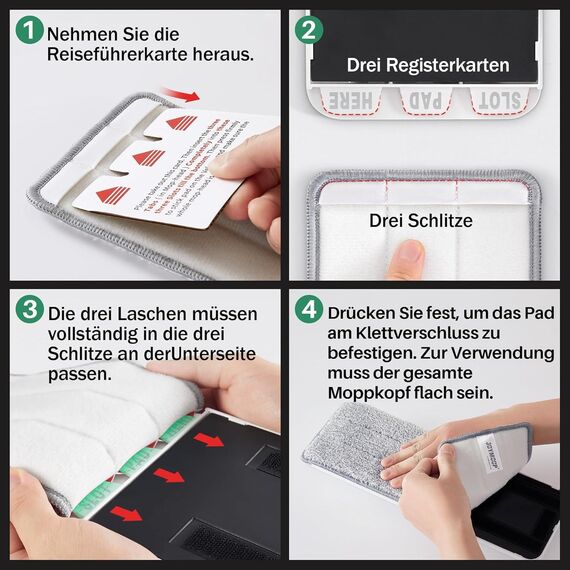 JOYMOOP Wischmopp und Eimer mit Auswringer-Set, Flacher Bodenwischer und Eimer, mit 8 Mikrofaser-Pads und verlängertem Griff, nasse und trockene Verwendung, Haushaltsreinigungswerkzeuge