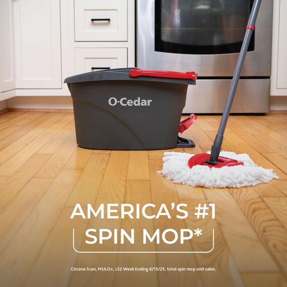 O-Cedar EasyWring SpinMop, Plastik, rot, grau, Standard