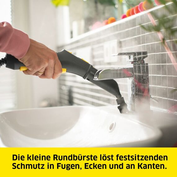 Kärcher Dampfreiniger SC 2 EasyFix, Dampfdruck: 3,2 Bar, Aufheizzeit: 6,5 Min., Leistung: 1.500 W, Flächenleistung: 75 M², Tank: 1 L, Mit Bodenreinigungsset EasyFix, Düsen Und Mikrofaserbezug