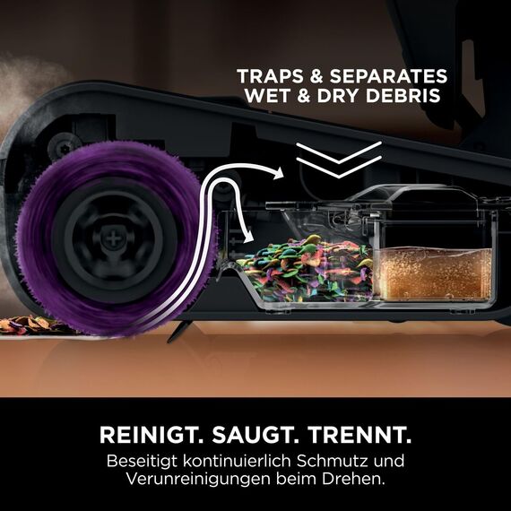 Shark SteamPickUp 3-in-1-Dampfreiniger, harte Böden, chemiefrei, reinigt nassen & trockenen Schmutz, 420ml Fassungsvermögen, Extra-Bürstenrolle, Aufbewahrungsstation, Bürstenrollenhalter, Weiß SD200EU