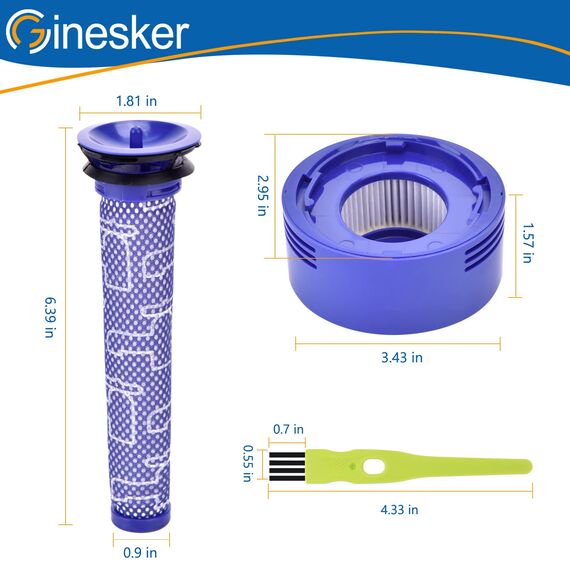 V8 Filter für Dyson 2 Stück V7 V8 HEPA-Nachmotorfilter Kit & 2 Vorfilter Ersatzfilter für Dyson V7 V8 Animal und Absolute Cordless Staubsauger # DY-96566101, DY-96747801