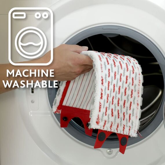 Vileda - Alle Bodenreinigungssystem mit Eimer, Abtropfgestell und Ständer mit Mikrofasertuch - Schwarz/Rot