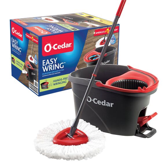 O-Cedar EasyWring SpinMop, Plastik, rot, grau, Standard