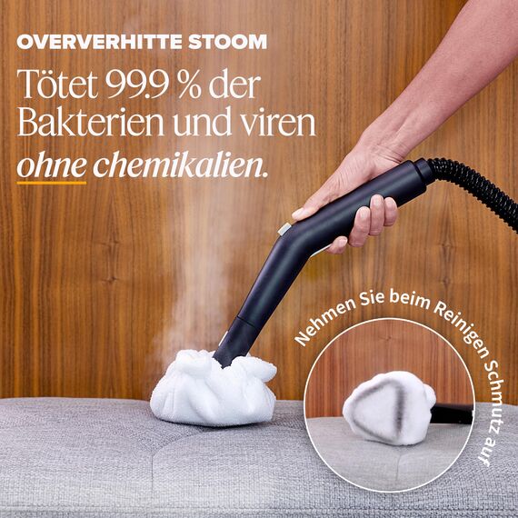 Dupray Neat Dampfreiniger – leistungsstarker Multifunktions-Dampfreiniger für Haus, Böden, Fliesen, Fugen, Möbel, Matratzen, Fenster, Autos & mehr (Neat + 17 Zubehörteile)