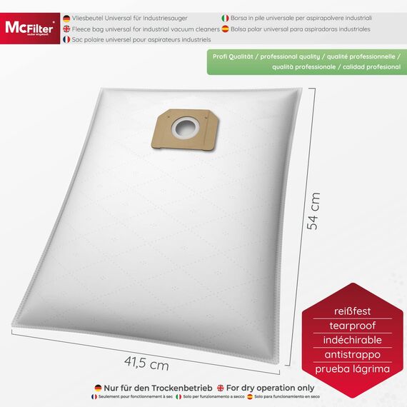 McFilter I 5 Staubsaugerbeutel aus Mikrovlies Kompatibel Mit Bosch GAS35 L AFC, M AFC und L SFC+ i Alternative für Bosch 2607432037 I Extra Reißfest - Neue Qualität