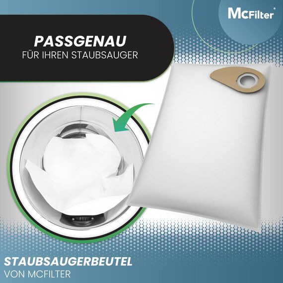McFilter I 20 Staubsaugerbeutel kompatibel mit Nilfisk Buddy II 12 Buddy II 18 Buddy II 18 Inox Staubsauger I mehrlagiges Microvlies I Hohe Reißfestigkeit I NI 17 wie 81943048