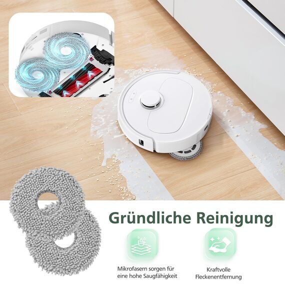 24 Stück Qrevo Master Zubehör kompatibel mit Roborock Qrevo Master/Qrevo Slim Rboter-Staubsauger, 2 Rollenbürste, 4 HEPA-Filter, 6 Staubbeutel, 4 Wischtücher, 6 Seitenbürsten
