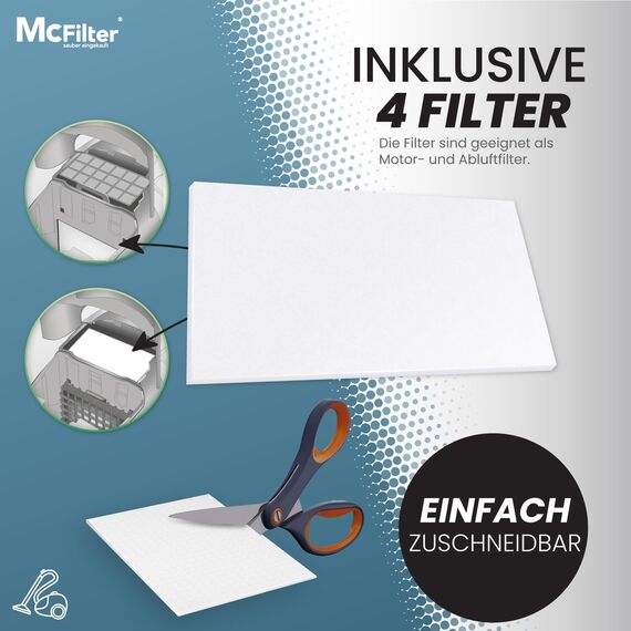 McFilter I 20 Staubsaugerbeutel kompatibel mit Siemens Z4.0 Z 4.0 Z3.0 Z 3.0 Staubsauger I 5-lagiger Staubbeutel mit Hygieneverschluss, stabiler und fester Sitz, Beutel-Typ BS 216m inkl. Filter