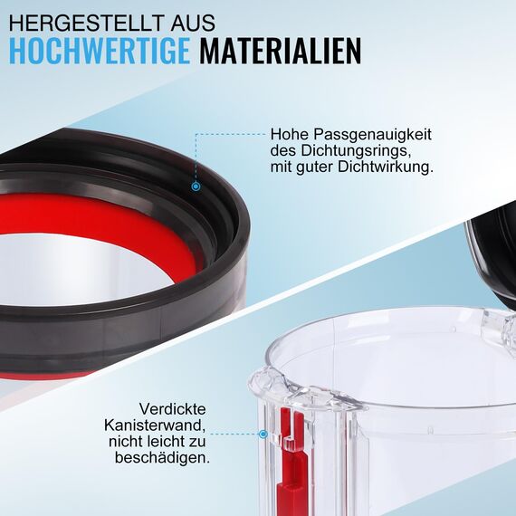 Großer Staubbehälter Ersatz für Dyson V10 SV12 Staubsauger Ersatzteile, Verbesserter V10 Behälter, Teile-Nr.969509-01 Zubehör