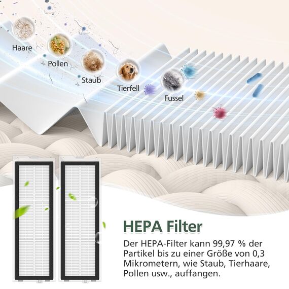 isinlive 26 Stück Zubehör Ersatzteile für Roborock Qrevo Pro/Qrevo S/Qrevo MaxV Saugroboter, 2 Rollenbürste, 4 HEPA-Filter, 6 Staubbeutel, 6 Wischtücher, 6 Seitenbürsten, 1 Reinigungsbürste