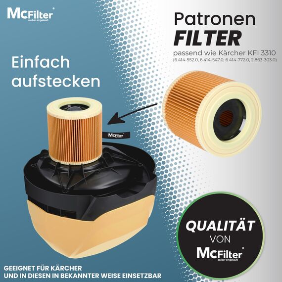 McFilter I 10 Staubsaugerbeutel + 1 Filter kompatibel mit Kärcher A2604, A2204, A2254, A2200, A2201, A2206, A2231, A2236, A2251, A2500, A2504, A2534, A2554, A2654, A2656, A2675, Typ KA 32