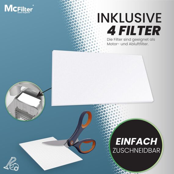 McFilter I 20 Staubsaugerbeutel kompatibel mit Swirl A07 I für AEG, Electrolux I A 07 I 5-lagiger Staubbeutel inkl. Mikrofilter mit Kunststoffdeckscheibe und Klappverschluss