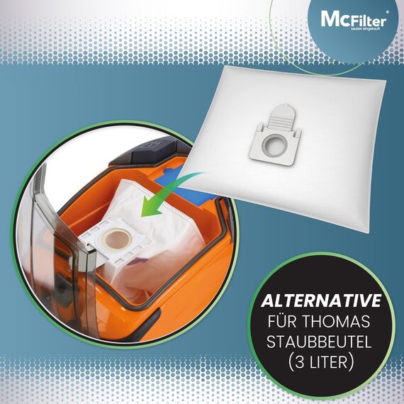McFilter I SPARSET 20 Staubsaugerbeutel + XXL Filterset geeignet für THOMAS AQUA+ PET & FAMILY, ANTI-ALLERGY, MULTI CLEAN X7 X8 X10, CAT & DOG XT, PERFECT AIR, PARKETT, CYCLOON