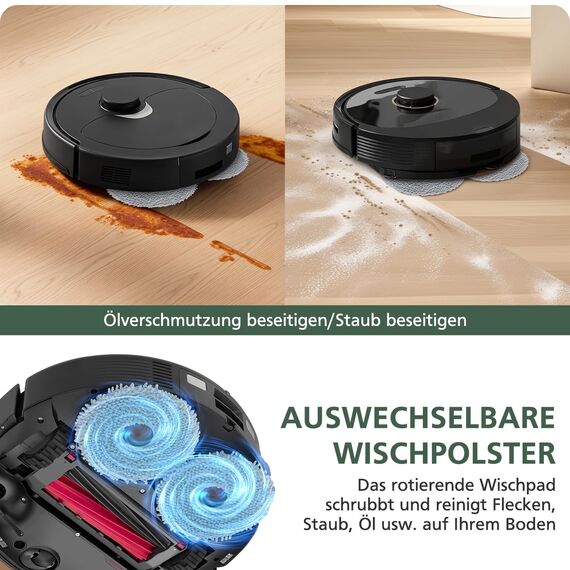 8 Stück qrevo Wischtücher kompatibel mit Roborock Saros 10R/ Qrevo/Qrevo Master/Qrevo Slim/Qrevo MaxV/Qrevo Curve/Qrevo Pro/Qrevo S Saugroboter, Waschbare und Wiederverwendbare Mikrofaser Wischmopps