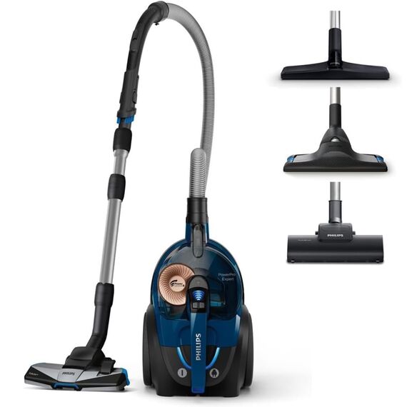 Philips PowerPro Expert Beutelloser Staubsauger – Kompakt, 900-W-Motor, PowerCyclone 8 Technologie für starke Saugleistung, Multi-Oberflächen-Reinigung, Allergy Lock, Super Turbo Bürste (FC9745/09)