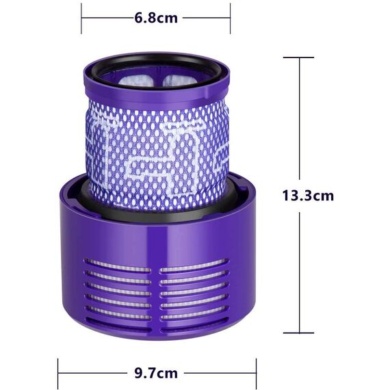 4 Stück Ersatzfilter für Dyson V10 SV12 Cyclone Animal Absolute V10 Total Clean Akku Staubsauger Ersatzteil,V10 Motörhead Hepa Filter mit Reinigungsbürste Ersetzen Sie # DY-969082-01