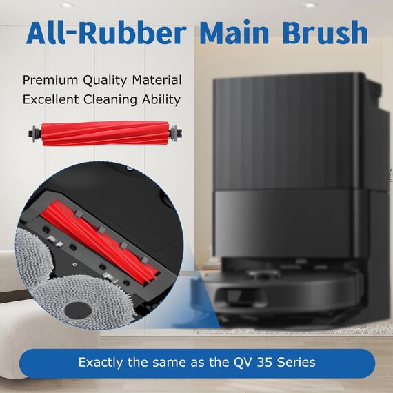 VIEWALL QV 35A Zubehör für Roborock QV 35A/QV 35S/QR 598/QR 798 Staubsauger 1 Hauptbürsten,4 HEPA-Filter,4 Staubbeutel,4 Wischtücher,4 Seitenbürsten,1 Bürste,1 Schraubendreher,19 pcs Ersatzteilset