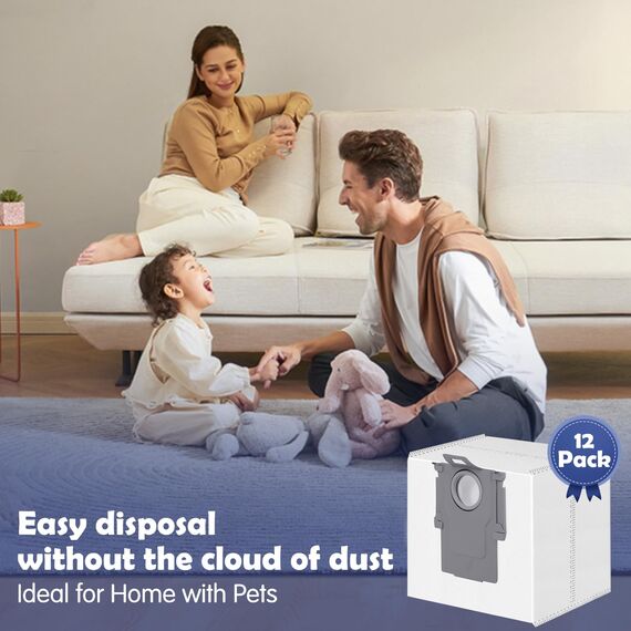 12 Stück Staubbeutel für Roborock S8+/S8 Pro Ultra/S7 MaxV Ultra/Q7 Max+/Q8 Max+/Q5 Pro+/Q5 Max+, Q10 X5+/S5+, Q7 M5+/L5+ Staubsauger Absaugstation, Ersatzbeutel Zubehör Staubsaugerbeutel Ersatzteile
