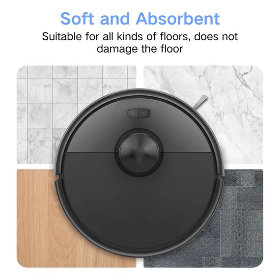 6 Stück Wischtücher für Roborock Q7 M5/M5+, Q7 L5/L5+ Roboter Saugroboter, Wiederverwendbar und Waschbar Ersatztuch