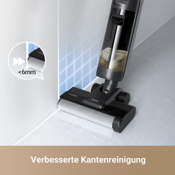 dreame H12S Nass- und Trockensauger, Intelligente Fußbodenreinigung, Kabelloser Staubsauger und Wischer für Hartböden, Kantenreinigung mit Schmutzerkennung