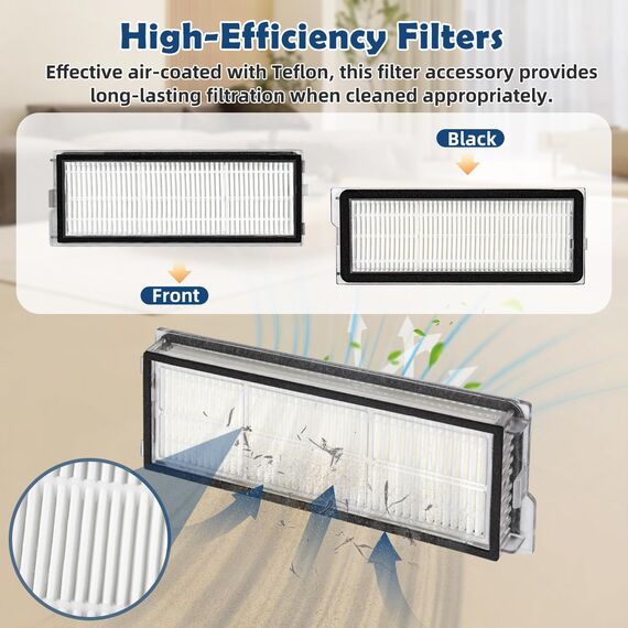 QrevoS Zubehör Ersatz für Roborock Q Revo S, Qrevo Pro Set, Qrevo Plus Saugroboter, 1 Hauptbürste, 4 Seitenbürsten, 2 HEPA Filter, 4 Wischtücher, 6 Staubbeutel, 1 Reinigungsbürste