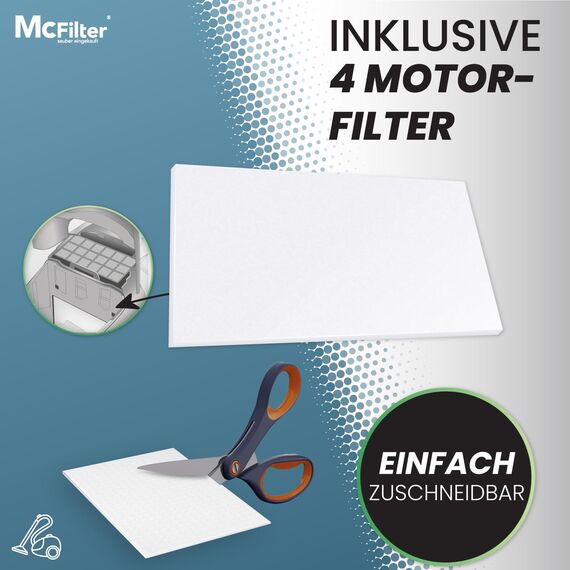 McFilter I 20 Staubsaugerbeutel für Philips XD3100 3000 Series, PowerGo FC-8242/09, FC-8243/09, FC-8244/09, FC-8240/09, FC-8245/09, FC-8241/09 Staubsauger, 5-lagiges Mikrovlies, inkl. 4 Filter