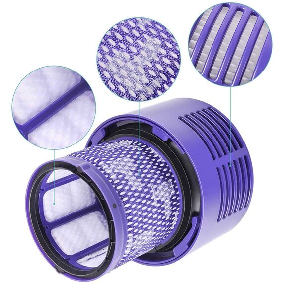 4 Stück Ersatzfilter für Dyson V10 SV12 Cyclone Animal Absolute V10 Total Clean Akku Staubsauger Ersatzteil,V10 Motörhead Hepa Filter mit Reinigungsbürste Ersetzen Sie # DY-969082-01
