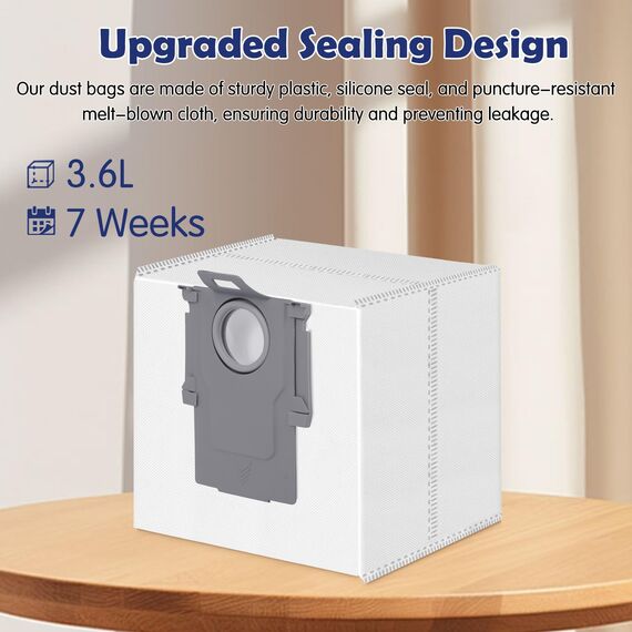 12 Stück Staubbeutel für Roborock S8+/S8 Pro Ultra/S7 MaxV Ultra/Q7 Max+/Q8 Max+/Q5 Pro+/Q5 Max+, Q10 X5+/S5+, Q7 M5+/L5+ Staubsauger Absaugstation, Ersatzbeutel Zubehör Staubsaugerbeutel Ersatzteile