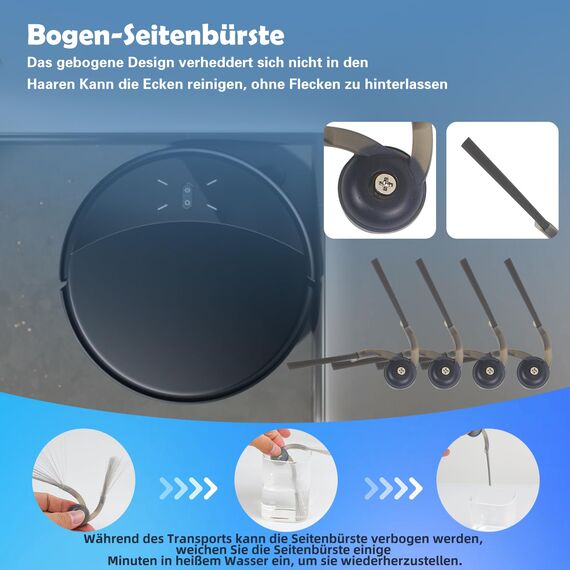 Spofan Zubehör Ersatz für Roborock Saros 10R, Qrevo CurvX, Qrevo Curv 2 Pro/2 ProX Saugroboter, 1 Hauptbürste, 4 Seitenbürsten, 4 HEPA Filter, 4 Wischtücher, 4 Staubbeutel, 1 Reinigungsbürste