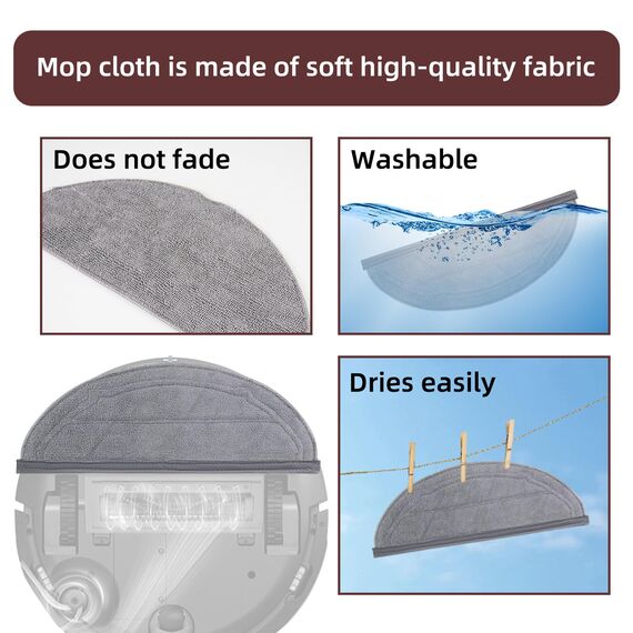 Spofan Zubehör Ersatz Kompatibel für Roborock Q10 S5/Q10 S5+ Plus Saugroboter, 2 Hauptbürste, 4 Filter, 4 Seitenbürsten, 6 Mopp Wischtücher