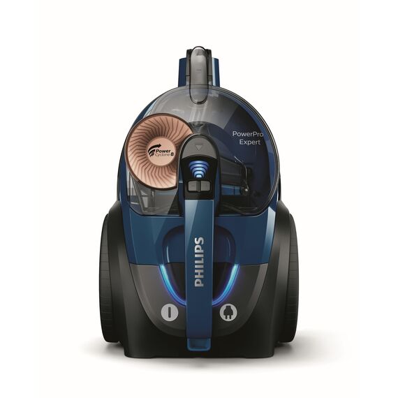 Philips PowerPro Expert Beutelloser Staubsauger – Kompakt, 900-W-Motor, PowerCyclone 8 Technologie für starke Saugleistung, Multi-Oberflächen-Reinigung, Allergy Lock, Super Turbo Bürste (FC9745/09)