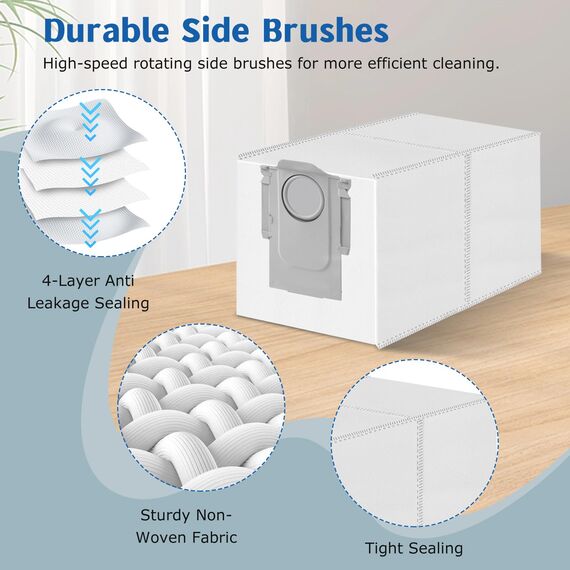 Spofan Zubehör Ersatz für Roborock Qrevo Serie - QV 35A, QV 35S, QR 598, QR 798 Saugroboter, 1 Hauptbürste, 4 Seitenbürsten, 2 HEPA Filter, 4 Wischtücher, 6 Staubbeutel, 1 Reinigungsbürste