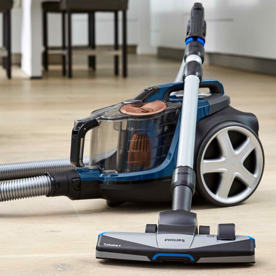 Philips PowerPro Expert Beutelloser Staubsauger – Kompakt, 900-W-Motor, PowerCyclone 8 Technologie für starke Saugleistung, Multi-Oberflächen-Reinigung, Allergy Lock, Super Turbo Bürste (FC9745/09)
