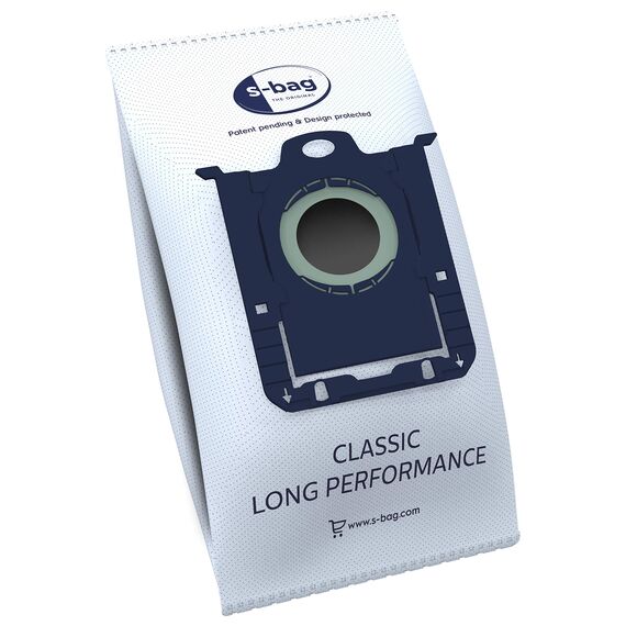 AEG GR201SM s-Bag Staubbeutel Classic Long Performance MegaPack, 12 Synthetik Staubsaugerbeutel für dauerhaft hohe Saugleistung, optimale Filtration, Hygieneverschluss, 60% mehr Saugkraft, weiß