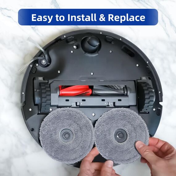 8 Stück Wischtücher für Roborock Saros 10R/Z70/20, Q Revo/Qrevo S/Qrevo Pro/Qrevo Master/Qrevo Edge/Qrevo Curv/2 Pro/Qrevo Slim/QV 35A 35S/QR 598/798/S5V Saugroboter, Mikrofaser Wischpad Zubehör