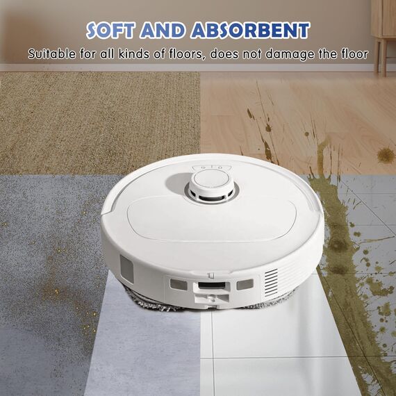 8 Stück Qrevo Serie Wischtücher Wischmopp für Roborock Saros 10R/Saros Z70/Qrevo Pro/Qrevo S,QV 35A/QV 35S,Qrevo S5V,Qrevo Curv/Edge,Qrevo Slim/Master Saugroboter,Waschbar und Wiederverwendbar Mop