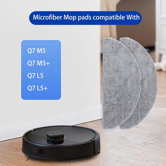 6 Stück Wischtücher für Roborock Q7 M5/M5+, Q7 L5/L5+ Roboter Saugroboter, Wiederverwendbar und Waschbar Ersatztuch