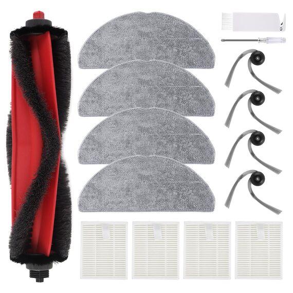 Q7M5 Zubehör Ersatz für Roborock Q7 M5/Q7 M5+, Q7 L5/Q7 L5+ Saugroboter, 1 Hauptbürste, 4 Filter, 4 Seitenbürsten, 4 Mopp Wischtücher