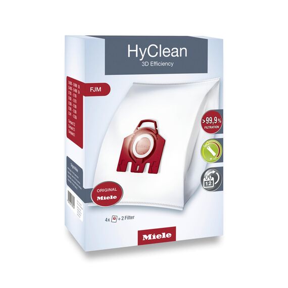 Miele Original Zubehör - Staubsaugerbeutel HyClean Pure FJM/Mit Bester Filtrationsleistung/Schließt den Staub sicher im Staubsauger EIN/Automatischer Beutelverschluss (12281690)