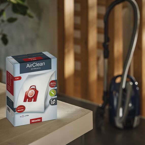 Miele Original Zubehör - Staubsaugerbeutel HyClean Pure FJM/Mit Bester Filtrationsleistung/Schließt den Staub sicher im Staubsauger EIN/Automatischer Beutelverschluss (12281690)