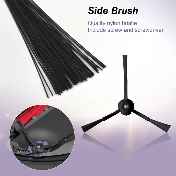 HoHumoca Zubehör für Roborock Qrevo S/Qrevo Pro/Qrevo MaxV/Qrevo Plus Saugroboter, Ersatzteile mit 1 Hauptbürsten, 4 HEPA Filter, 4 Wischpads, 6 Staubbeutel, 6 Seitenbürsten
