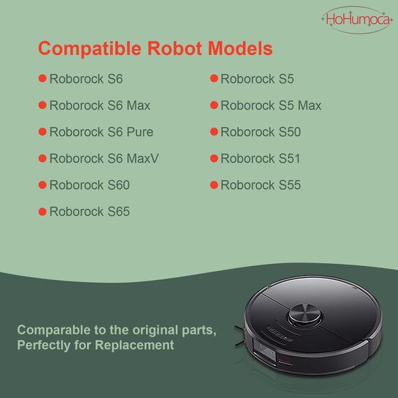 Zubehör für Xiaomi Roborock Saugroboter S5 Max S6 Max S6 Pure S6 MaxV S50 S51 S55 S60 S65 S5 S6, Ersatzteile Hauptbürste, Seitenbürste, HEPA Filter, Wischtücher, Filterkern, Reinigungswerkzeug