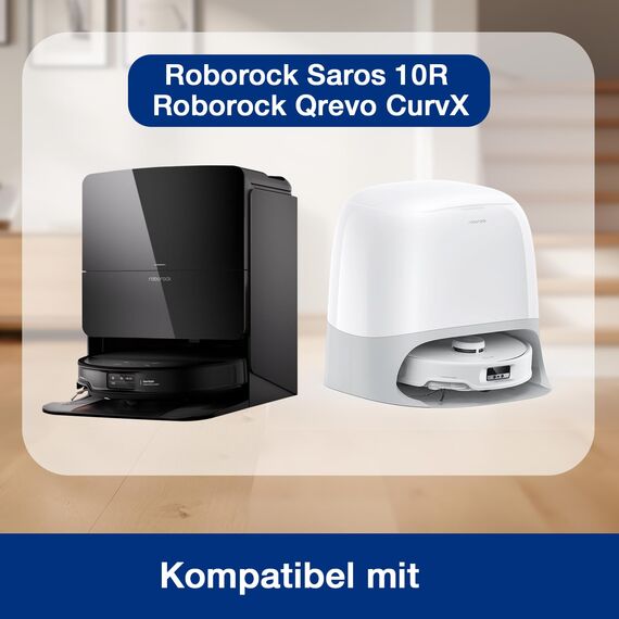 20 Stück Staubsauger Zubehör für Roborock Saros 10R / Qrevo CurvX Saugroboter, 2 Hauptbürste, 4 Wischtücher, 4 Filter, 6 Seitenbürsten, 4 Staubbeutel, 1 Reinigungsbürste, 1 Schraubschrauber