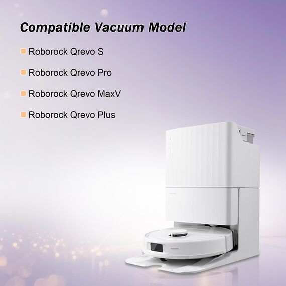 HoHumoca Zubehör für Roborock Qrevo S/Qrevo Pro/Qrevo MaxV/Qrevo Plus Saugroboter, Ersatzteile mit 1 Hauptbürsten, 4 HEPA Filter, 4 Wischpads, 6 Staubbeutel, 6 Seitenbürsten