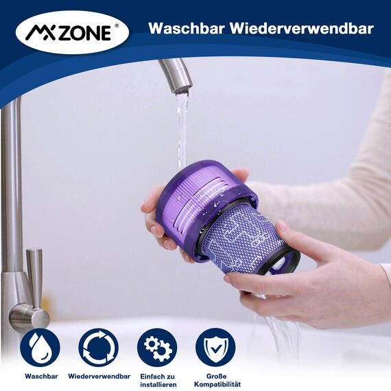 MXZONE HEPA Filter für Dyson V12 Detect Slim Absolute Extra Waschbar Ersatzteile V12 Filter Ersatz Zubehör für Dyson Slim Staubsauger Ersetzen Sie 971517-01