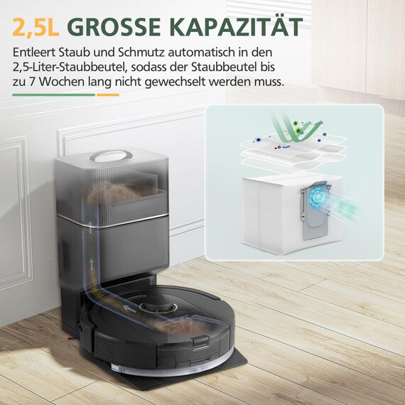 17 Stück Zubehör für Roborock Q5 Pro+ /Q5 Pro/ Q5 Max+/ Q8 Max+ /Q8 Max Staubsauger, 2 Hauptbürsten, 2 HEPA-Filter, 4 Tücher, 4 Staubbeutel, 4 Seitenbürsten-Ersatzteilset
