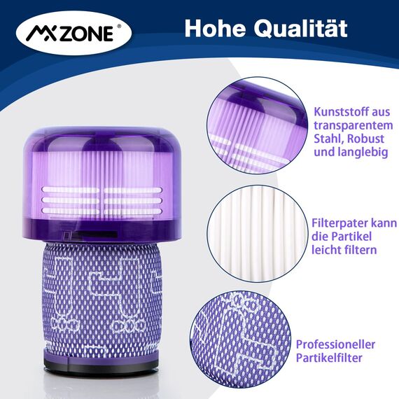 MXZONE HEPA Filter für Dyson V12 Detect Slim Absolute Extra Waschbar Ersatzteile V12 Filter Ersatz Zubehör für Dyson Slim Staubsauger Ersetzen Sie 971517-01