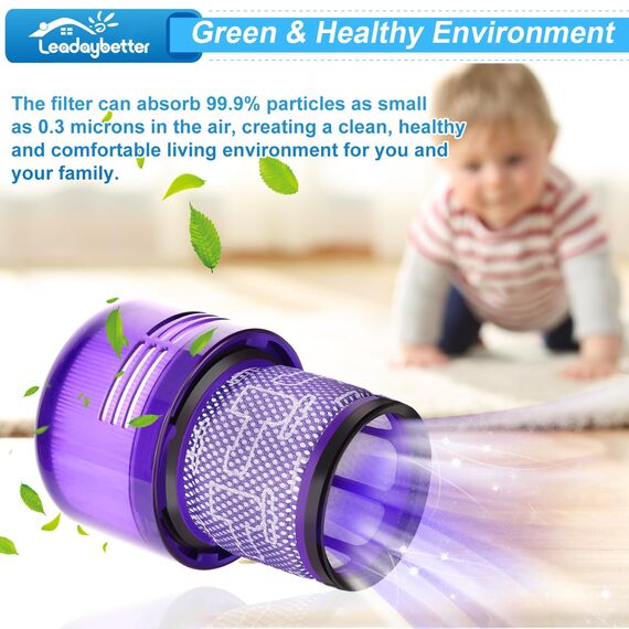 2 Stück Ersatzteile Filter für Dyson V11 Torque Drive Animal V15 Detect Akku Staubsauger SV14 SV17 SV22 Ersatzfilter für Absolute Extra Pro Waschbar Hepa Filter Ersetzen Sie # DY-970013-02