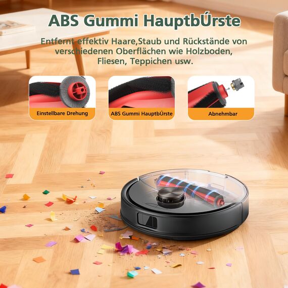 24 Stück Zubehör Ersatzteile für Roborock Q10 S5+/Q10 S5/Q10 X5+/Q10 X5 Saugroboter, 2 Rollenbürste, 4 HEPA-Filter, 4 Wischtücher, 6 Seitenbürsten, 6 Staubbeutel, 1 Reinigungsbürste